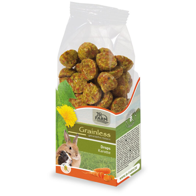 Kjæledyr for barn – JR Farm Grainless drops – gulrot